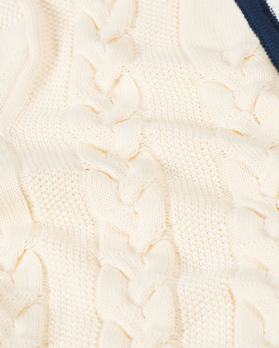 Men | Sweaters & Knitwear | Baracuta | Cotton Cable Cardigan Off White