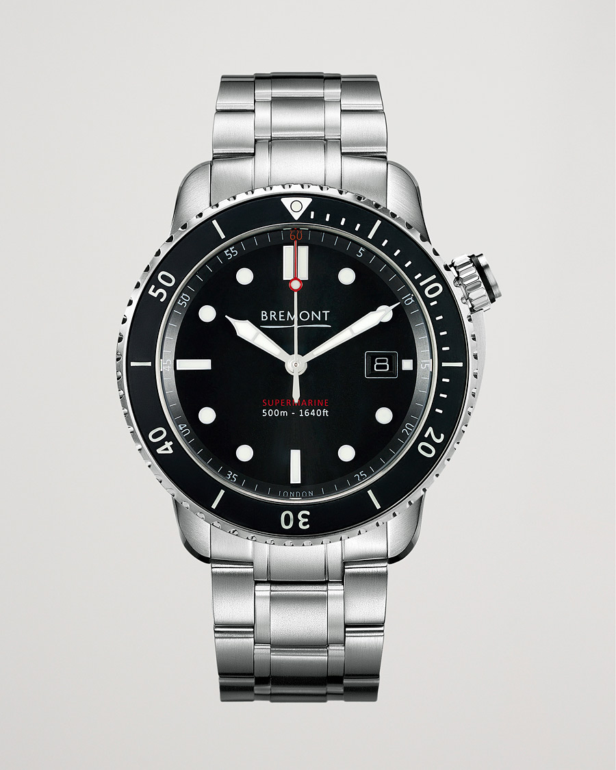 Men | Bremont S500 Supermarine 43mm Steel Bracelet Black Dial | Bremont | S500 Supermarine 43mm Steel Bracelet Black Dial