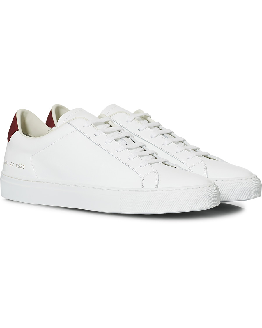 Men | Common Projects Retro Low Sneaker White/Red | Common Projects | Retro Low Sneaker White/Red