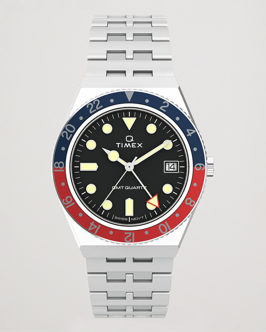 Men | Timex Q Diver GMT 38mm Navy/Red | Timex | Q Diver GMT 38mm Navy/Red