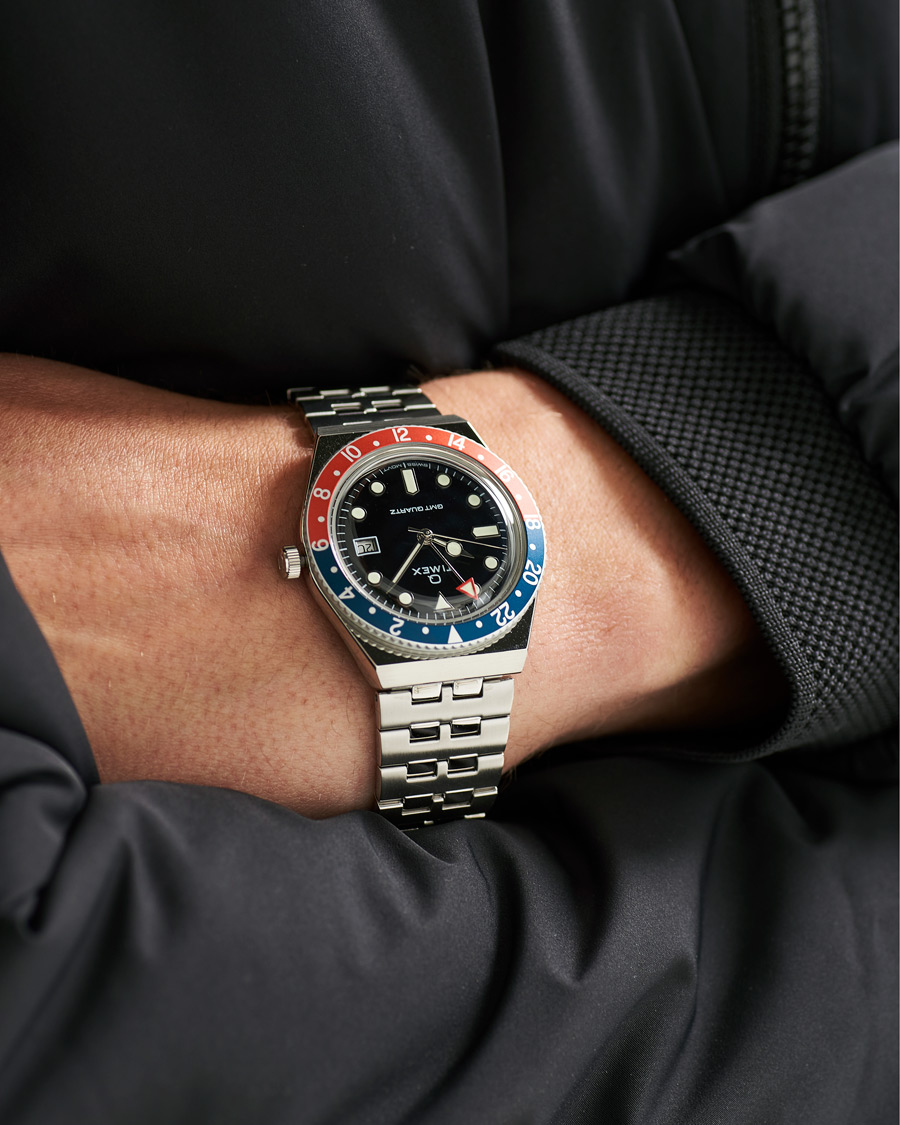 Men | Timex Q Diver GMT 38mm Navy/Red | Timex | Q Diver GMT 38mm Navy/Red