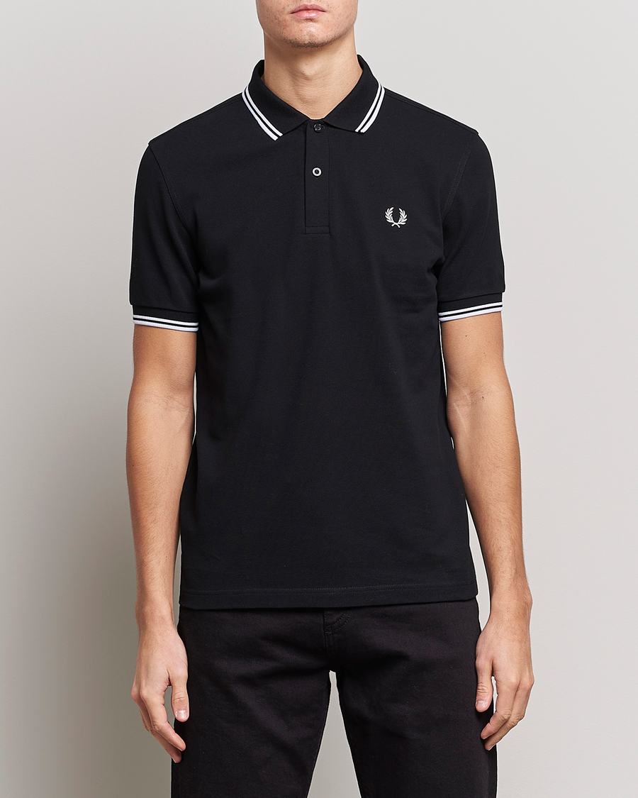 Men | Polo Shirts | Fred Perry | Twin Tipped Polo Shirt Black