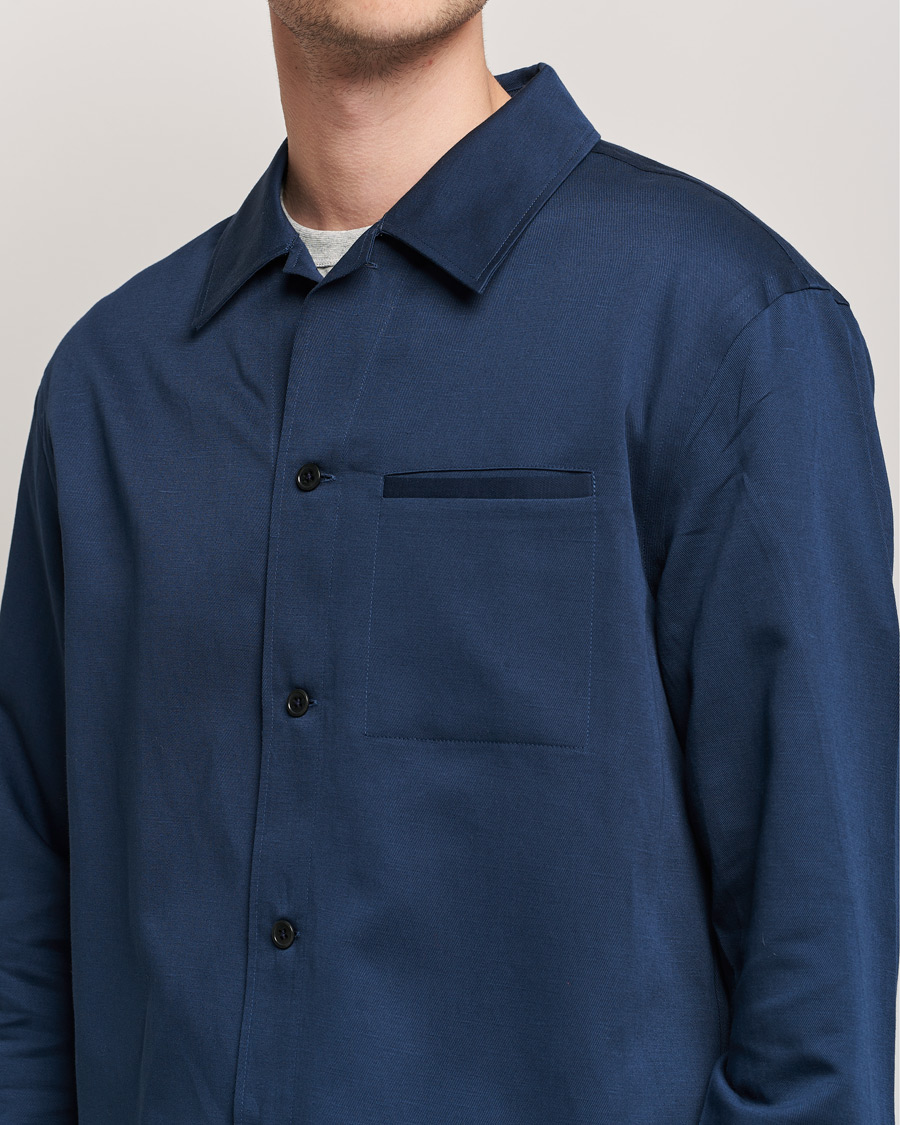 Men | Shirts | Filippa K | Matt Linen Overshirt Navy