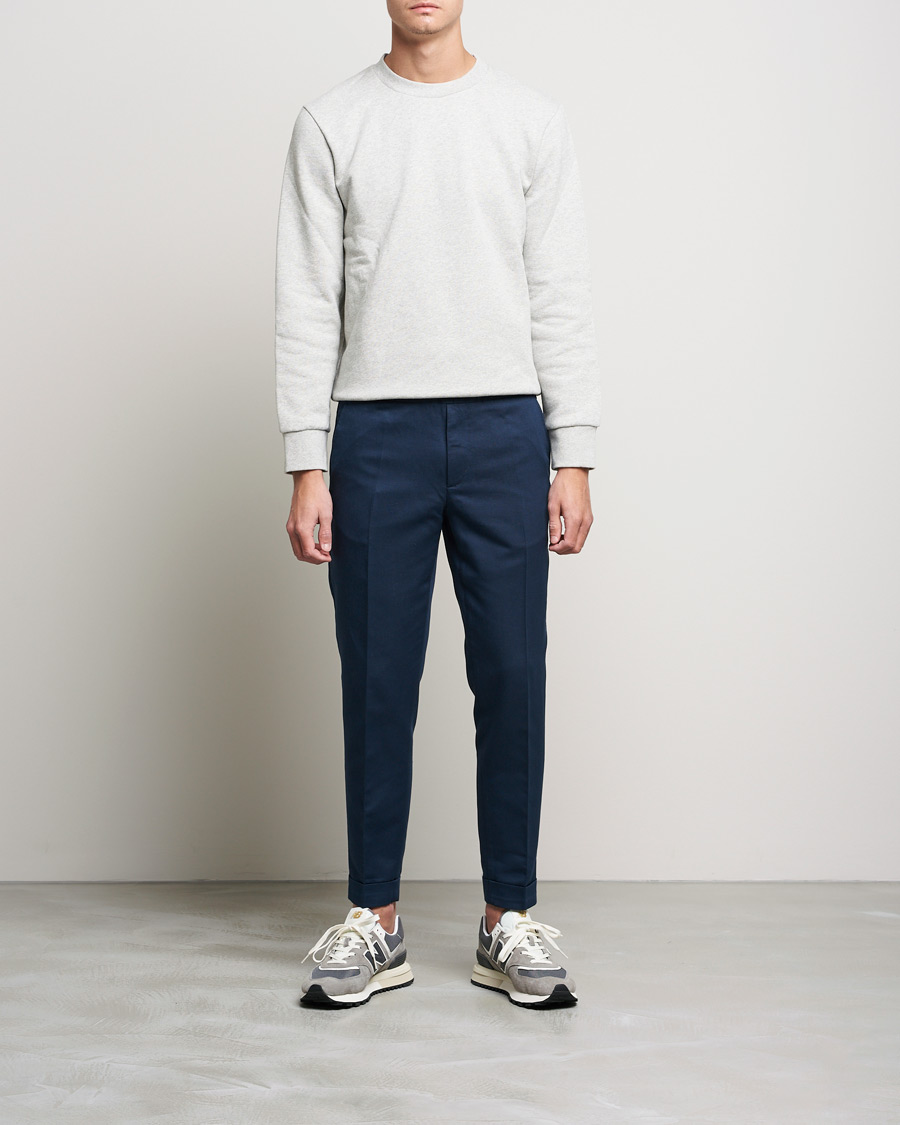 Men | Trousers | Filippa K | Terry Linen Trousers Navy