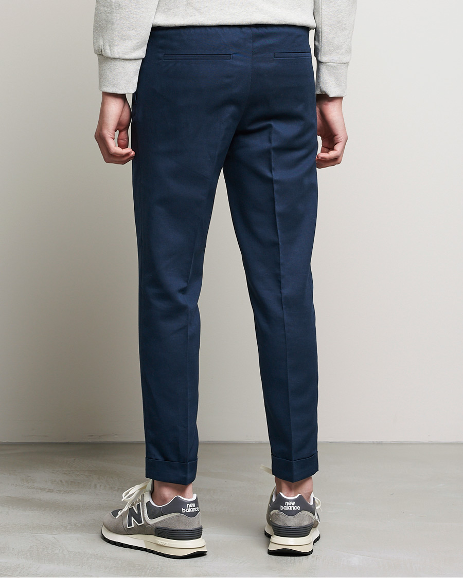 Men | Trousers | Filippa K | Terry Linen Trousers Navy