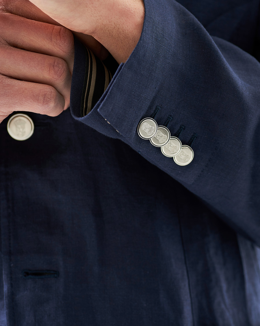 Men | Blazers | Brioni | Deconstructed Linen Patch Pocket Blazer Navy