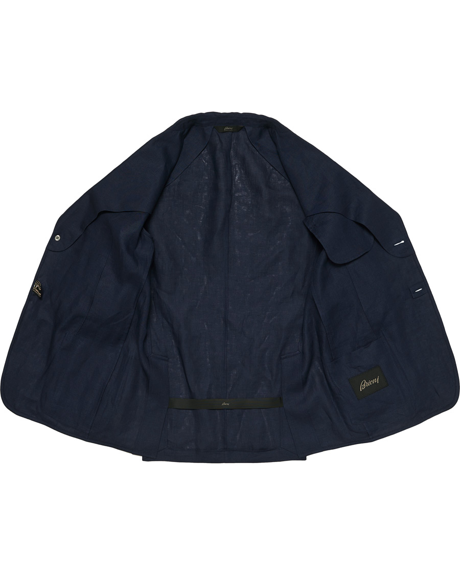 Men | Blazers | Brioni | Deconstructed Linen Patch Pocket Blazer Navy