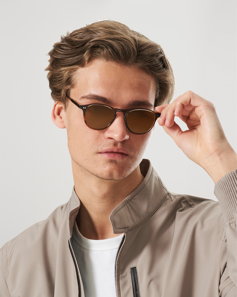 Men | Garrett Leight Hampton 46 Sunglasses Khaki Tortoise/Pure Coffee | Garrett Leight | Hampton 46 Sunglasses Khaki Tortoise/Pure Coffee