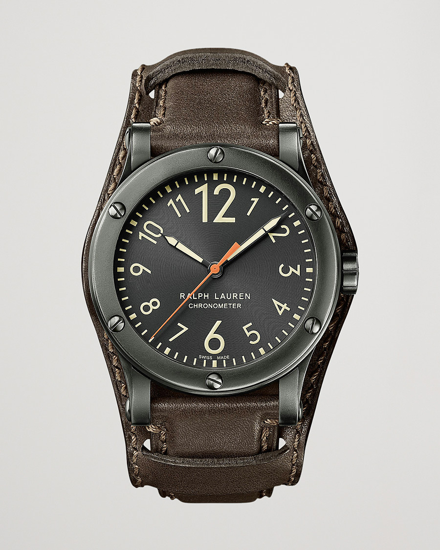 Men | Polo Ralph Lauren 45mm Safari Chronometer Black Steel/Calf Strap | Polo Ralph Lauren | 45mm Safari Chronometer Black Steel/Calf Strap