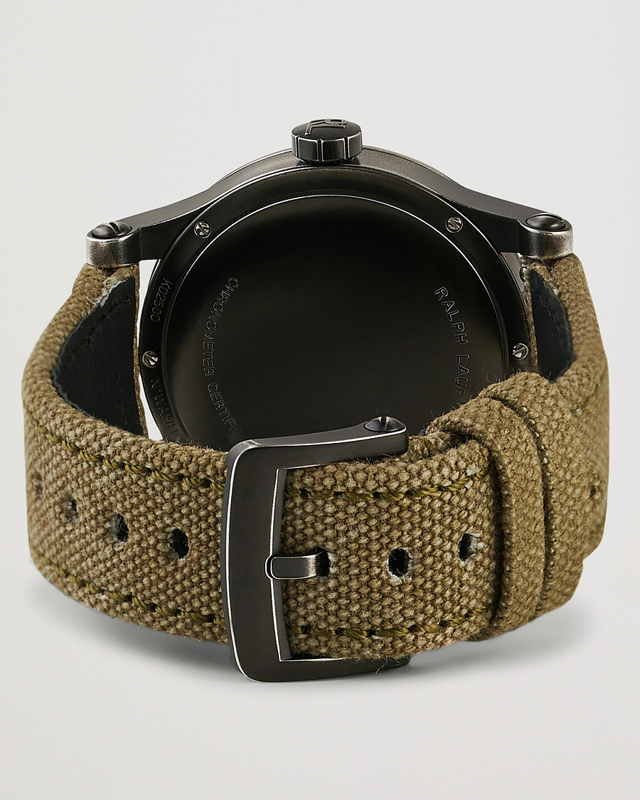 Men | Polo Ralph Lauren 45mm Safari Chronometer Black Steel/Canvas Strap | Polo Ralph Lauren | 45mm Safari Chronometer Black Steel/Canvas Strap