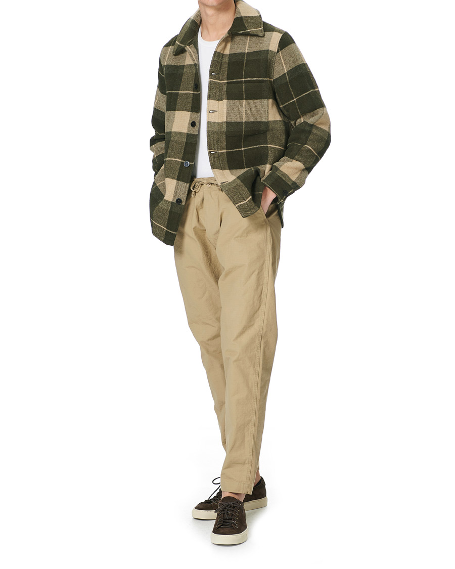 Men | Coats & Jackets | A Day's March | Epernay Checked Wool Overshirt Moss Checked