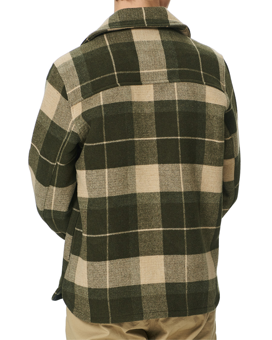 Men | Coats & Jackets | A Day's March | Epernay Checked Wool Overshirt Moss Checked