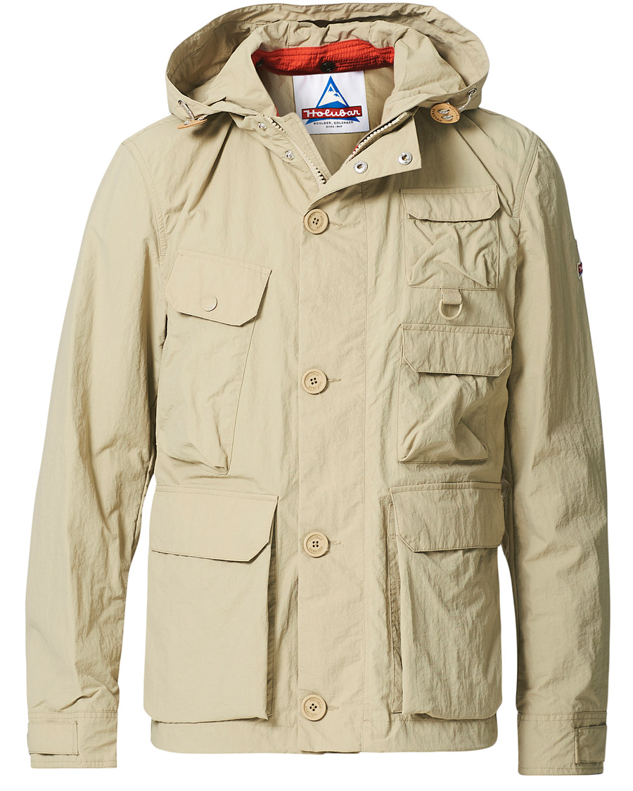 Men | Coats & Jackets | Holubar | Eureka Nylon Hooded Field Jacket Beige
