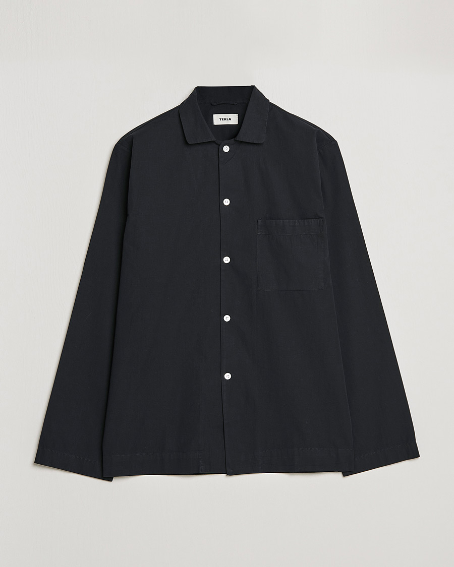 Men | Pyjamas & Robes | Tekla | Poplin Pyjama Shirt All Black