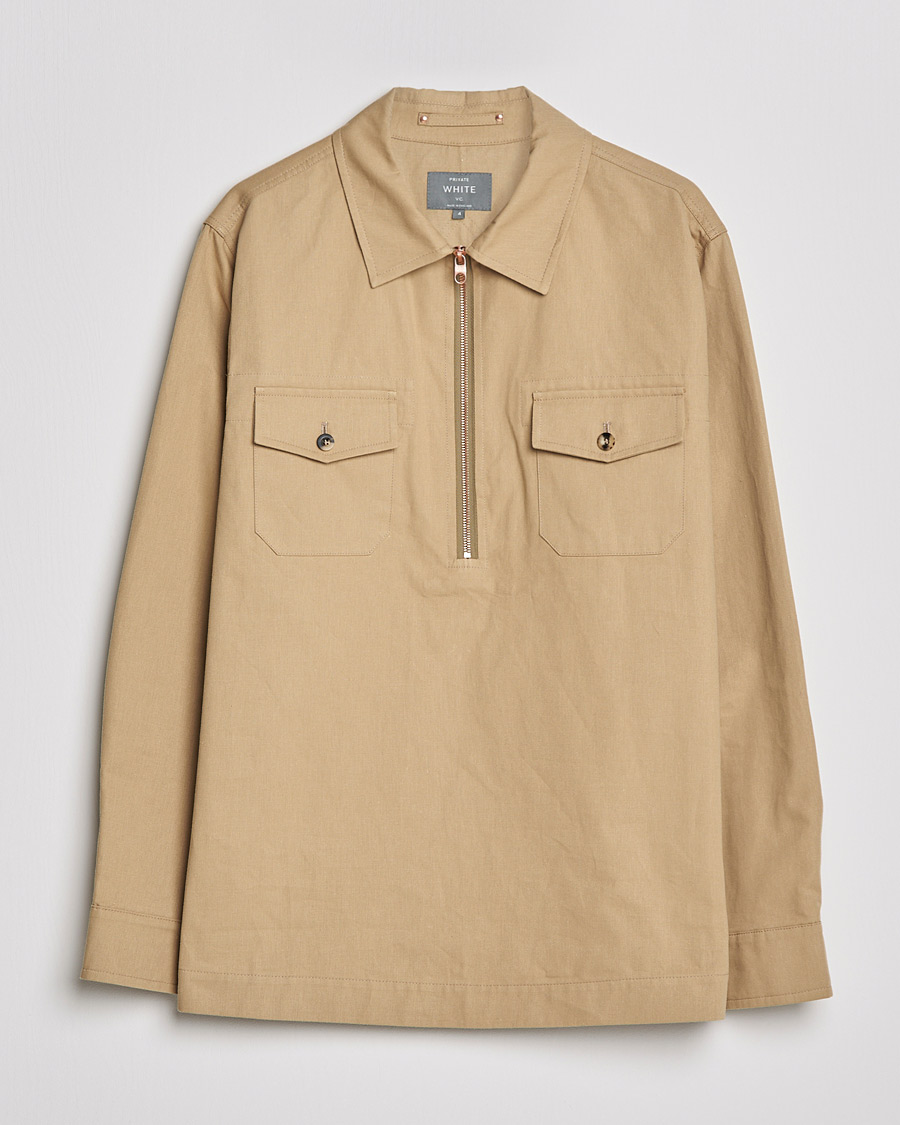 Men | Shirts | Private White V.C. | Half Zip Pullover Sand