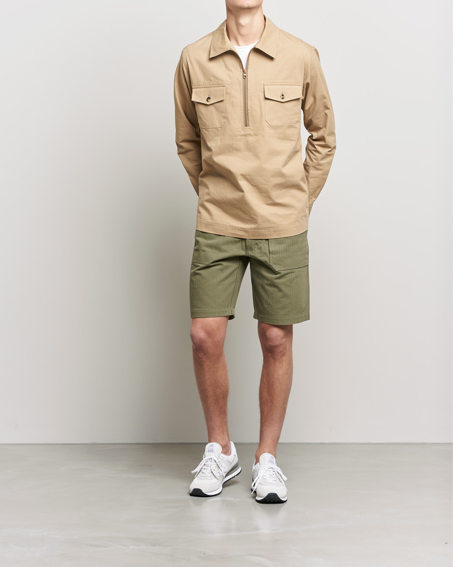 Men | Shirts | Private White V.C. | Half Zip Pullover Sand