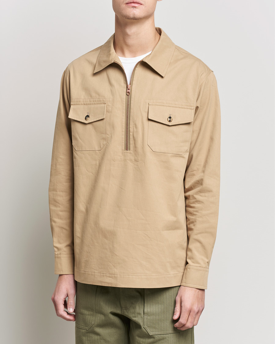 Men | Shirts | Private White V.C. | Half Zip Pullover Sand