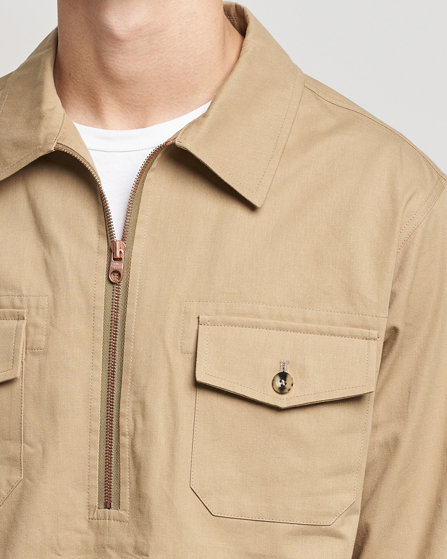 Men | Shirts | Private White V.C. | Half Zip Pullover Sand