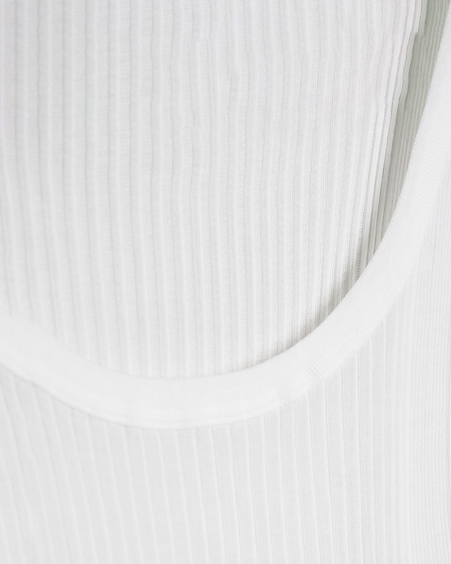 Men | T-Shirts | Zimmerli of Switzerland | Ribbed Mercerized Cotton Tank Top White