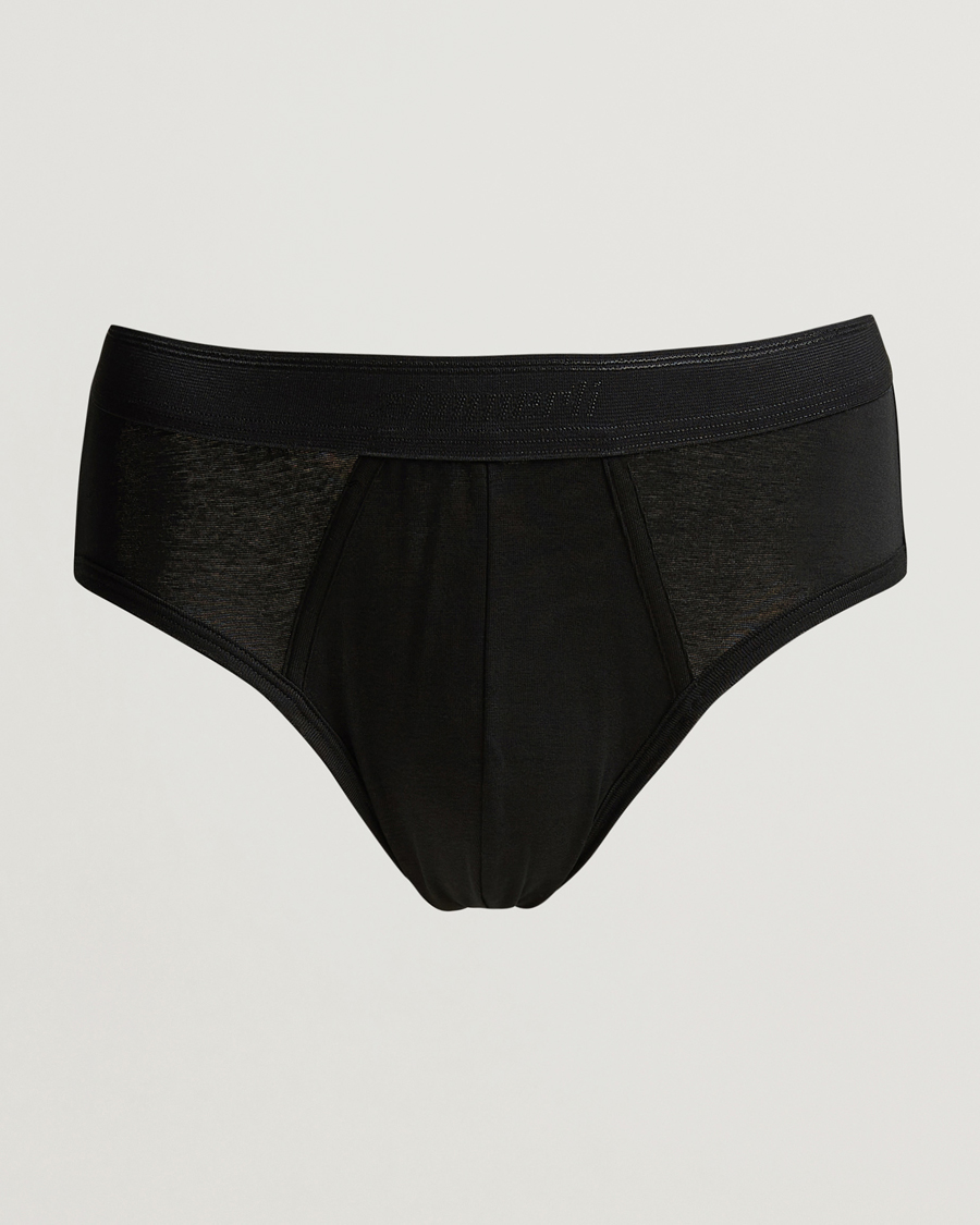 Men | Underwear & Socks | Zimmerli of Switzerland | Mercerized Cotton Briefs Black