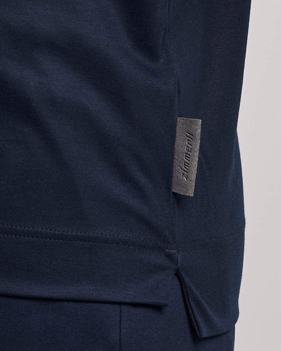 Men | Pyjamas & Robes | Zimmerli of Switzerland | Cotton/Modal Crew Neck Loungwear T-Shirt Midnight