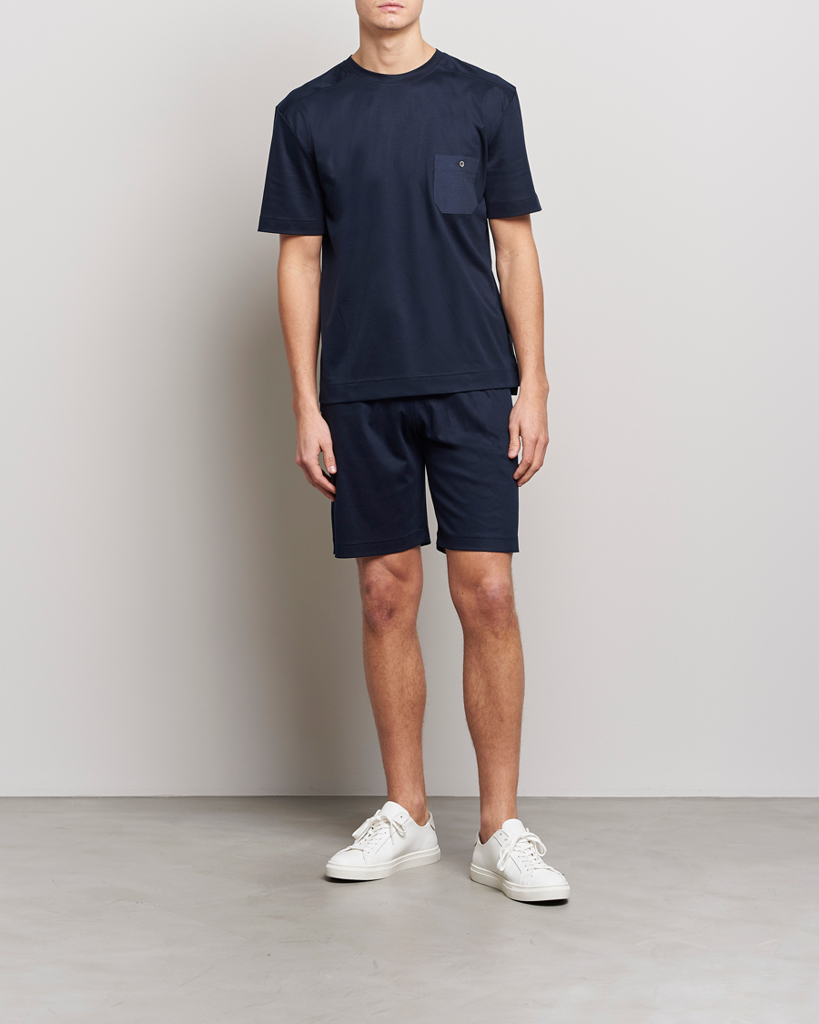 Men | Pyjamas & Robes | Zimmerli of Switzerland | Cotton/Modal Loungewear Shorts Midnight