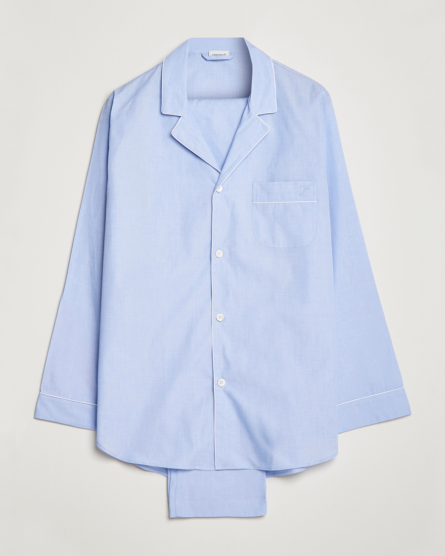 Men | Pyjamas & Robes | Zimmerli of Switzerland | Mercerized Cotton Pyjamas Light Blue