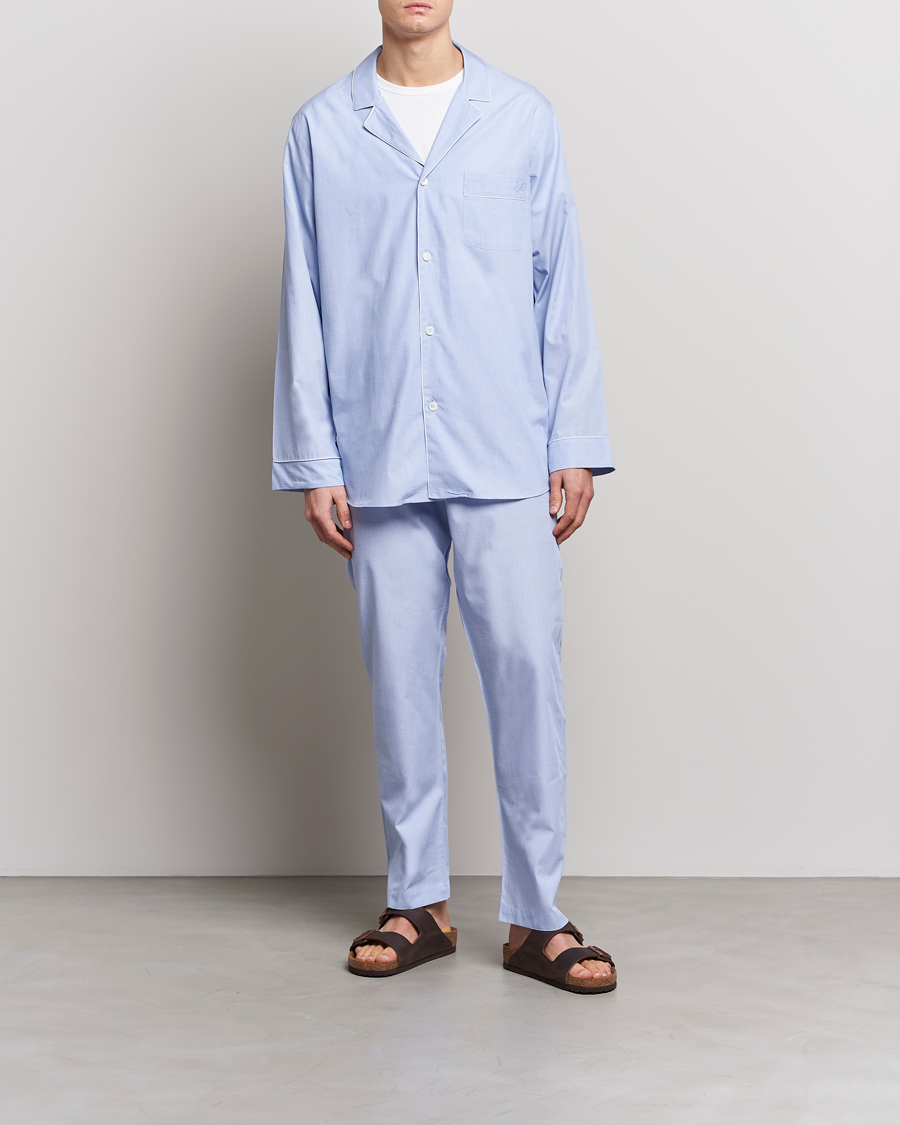 Men | Pyjamas & Robes | Zimmerli of Switzerland | Mercerized Cotton Pyjamas Light Blue