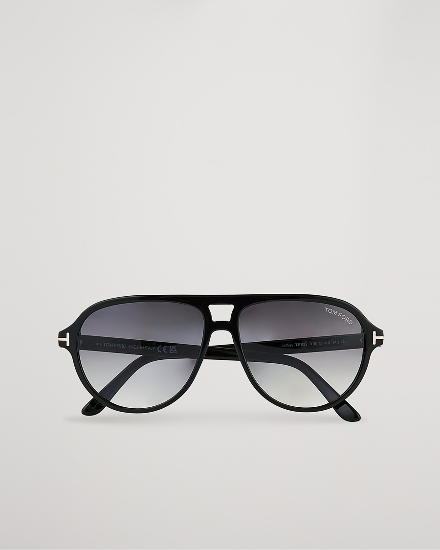 Men | Sunglasses | Tom Ford | Jeffrey Sunglasses Shiny Black/Gradient Smoke