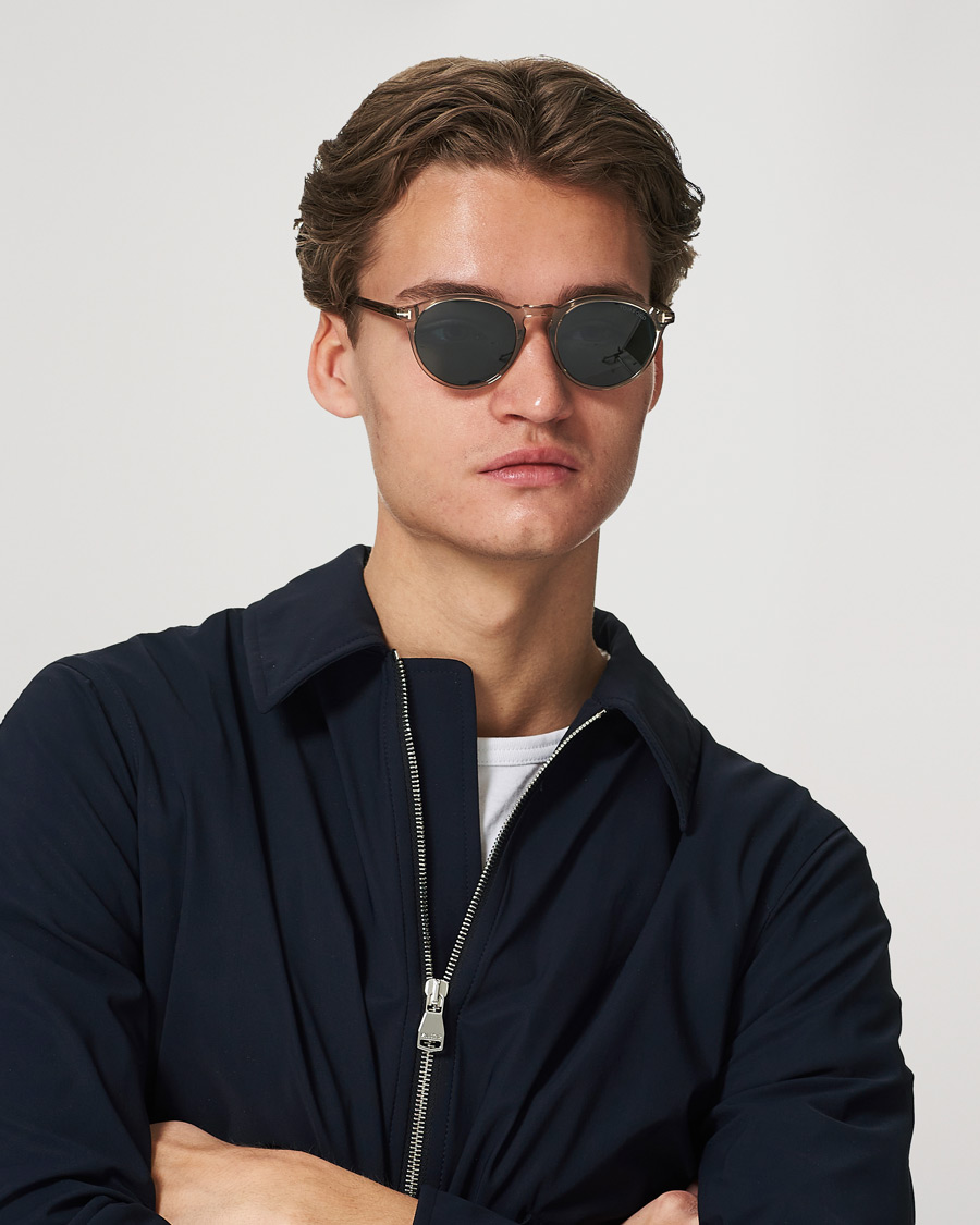 Men | Sunglasses | Tom Ford | Aurele Sunglasses Shiny Beige/Blue