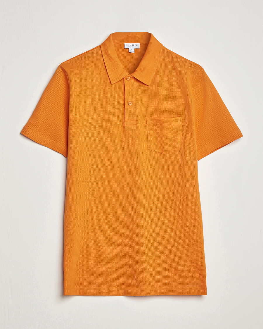 Men | Polo Shirts | Sunspel | Riviera Polo Shirt Flame Orange