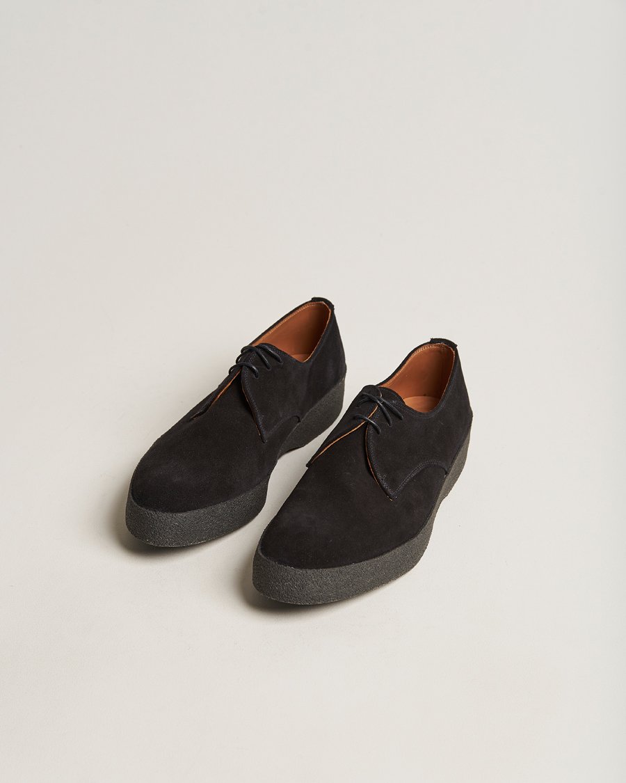 Men | Sanders Gibson Lo Top Derby Black Suede | Sanders | Gibson Lo Top Derby Black Suede