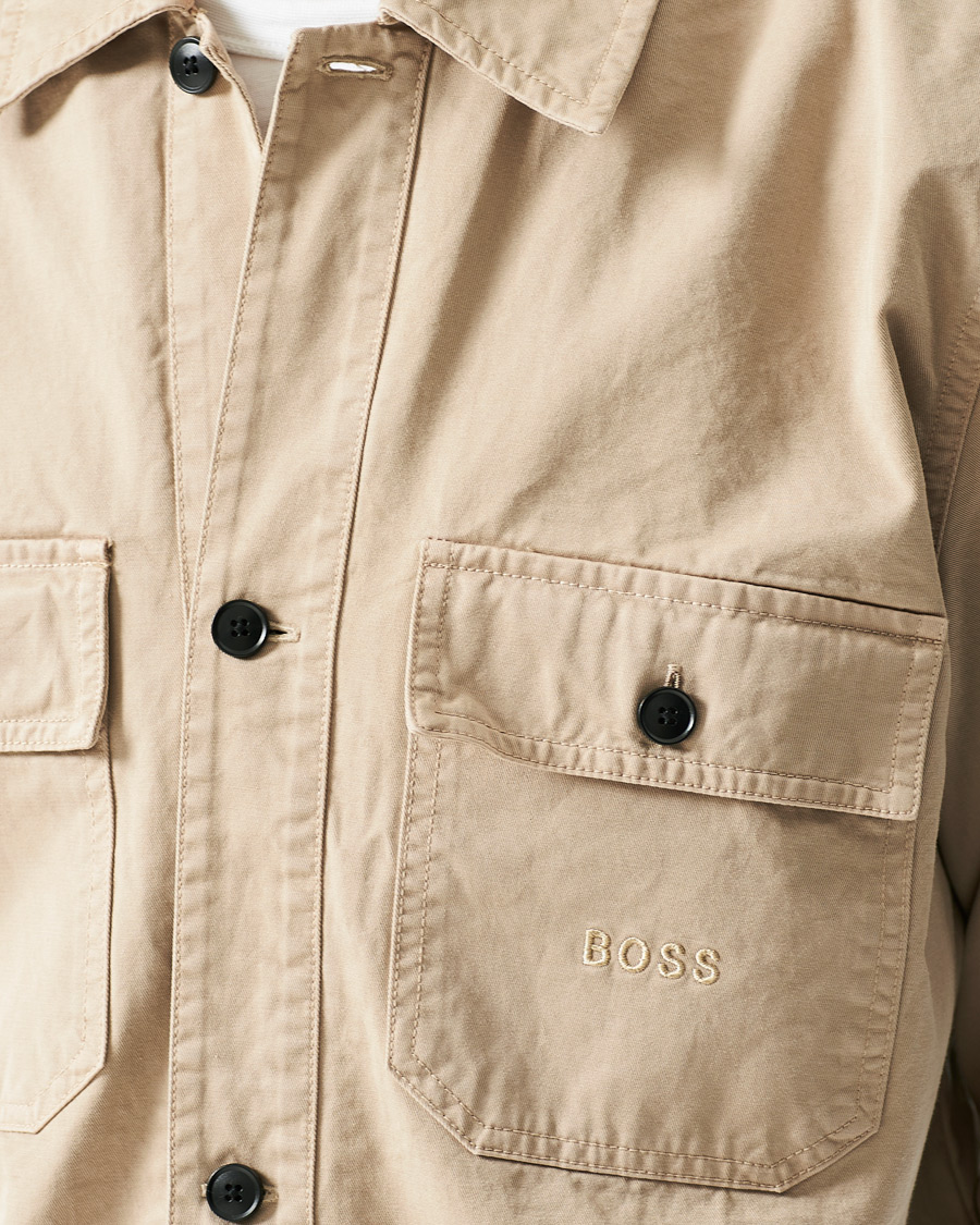 Men | Shirts | BOSS ORANGE | BOSS Casual Lovvo Pocket Overshirt Light Beige