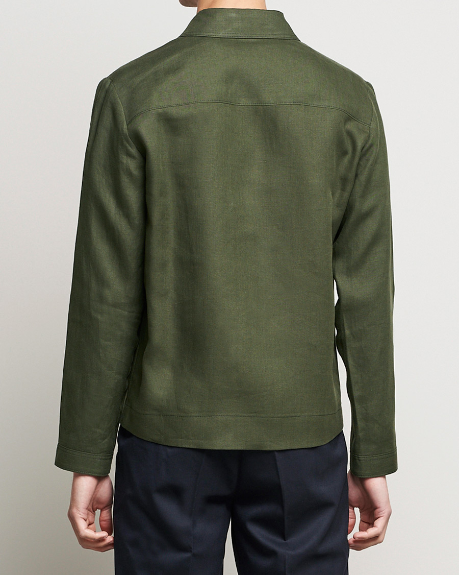 Men | Coats & Jackets | Tiger of Sweden | Maddon Linen Shirt Jacket Green