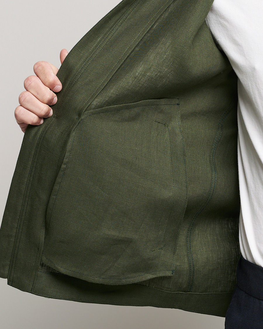 Men | Coats & Jackets | Tiger of Sweden | Maddon Linen Shirt Jacket Green