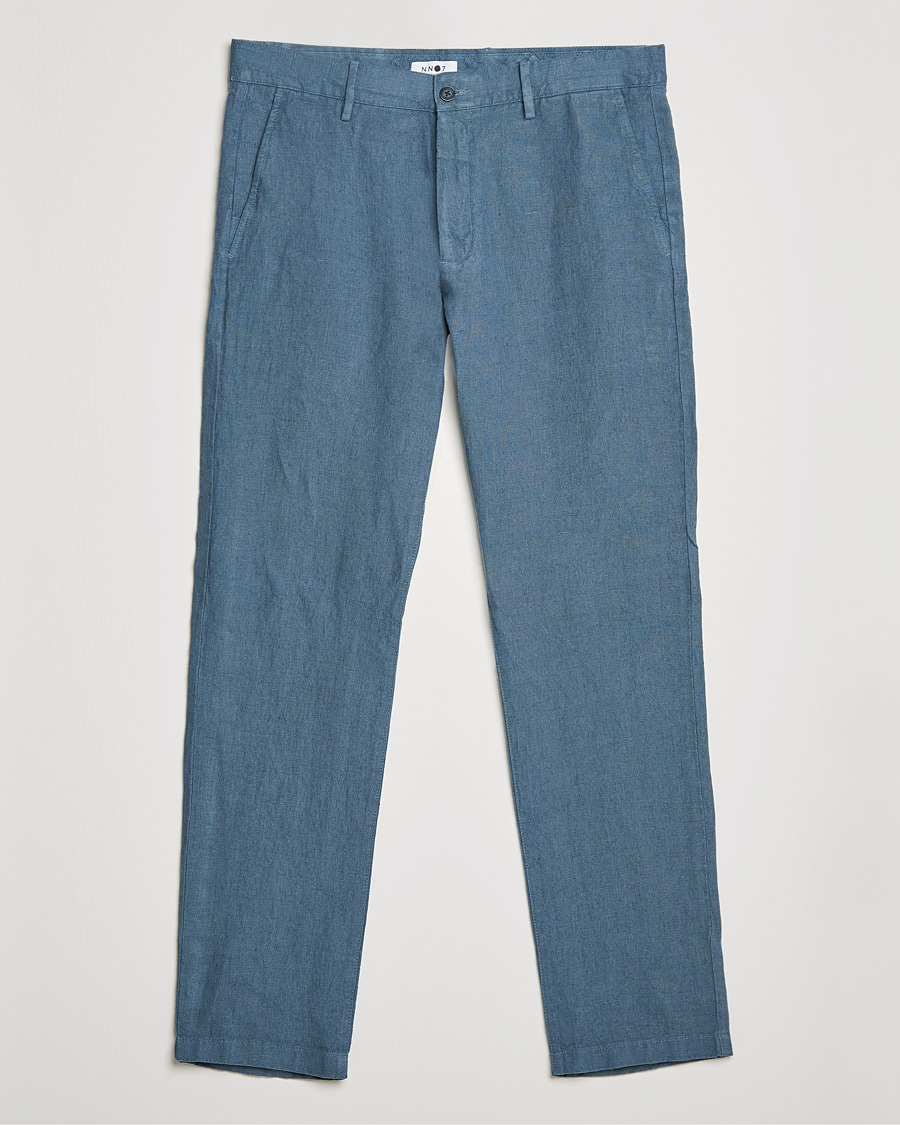 Men | Trousers | NN07 | Karl Linen Trousers Dust Blue