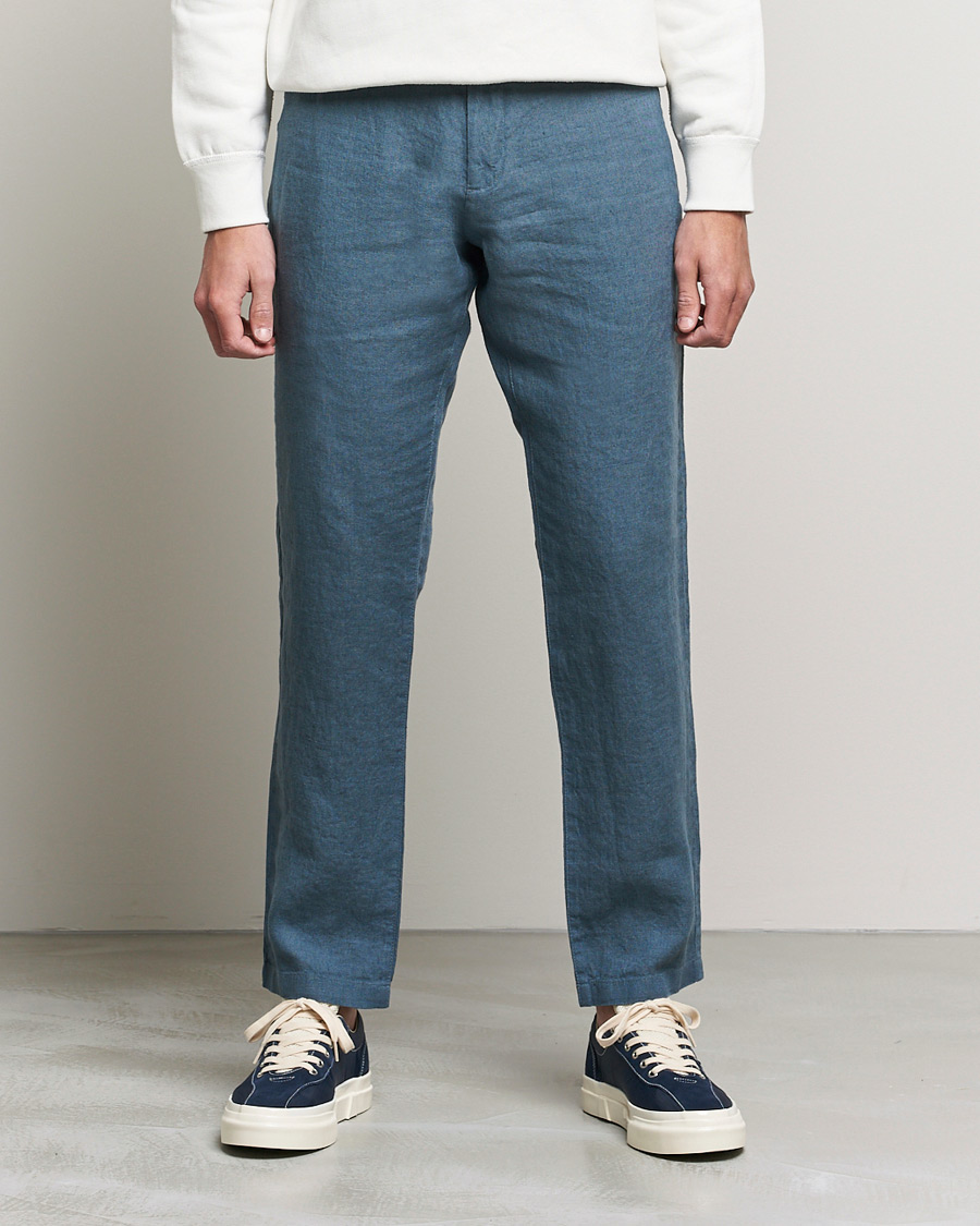 Men | Trousers | NN07 | Karl Linen Trousers Dust Blue