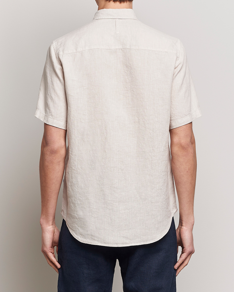 Men | Shirts | NN07 | Arne Linen Short Sleeve Shirt Oat