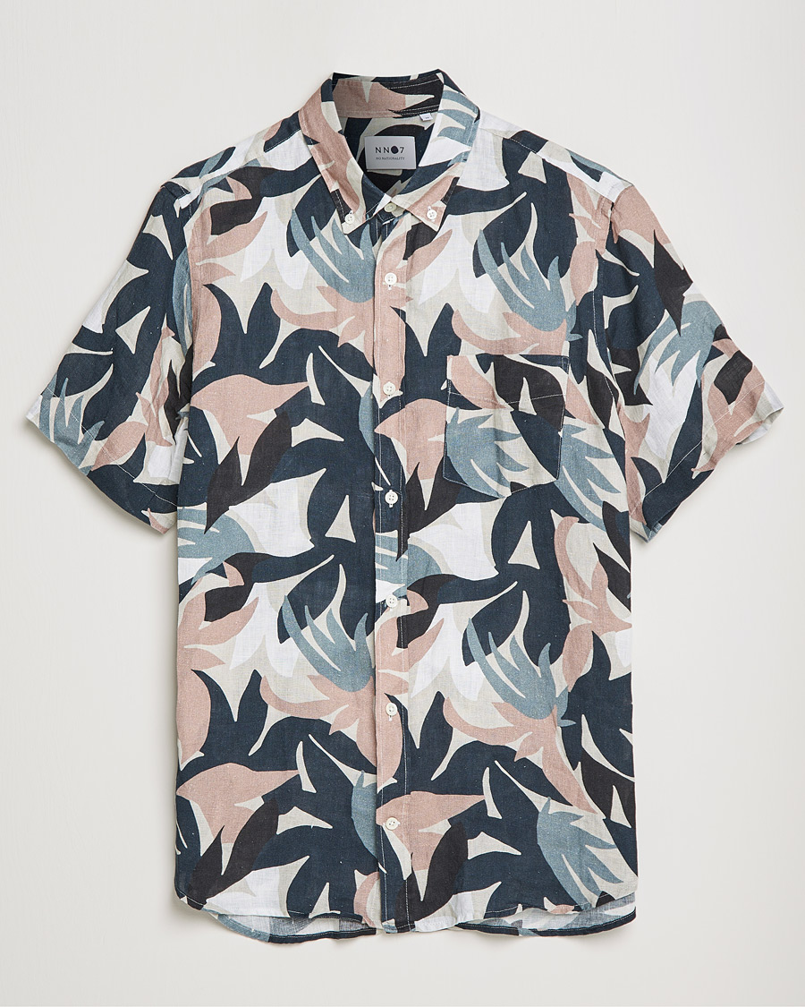 Men | Shirts | NN07 | Tyrion Printed Short Sleeve Shirt Nougat Print