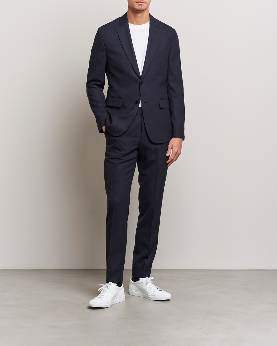 Men | Blazers | J.Lindeberg | Hopper Active Hopsack Blazer Navy