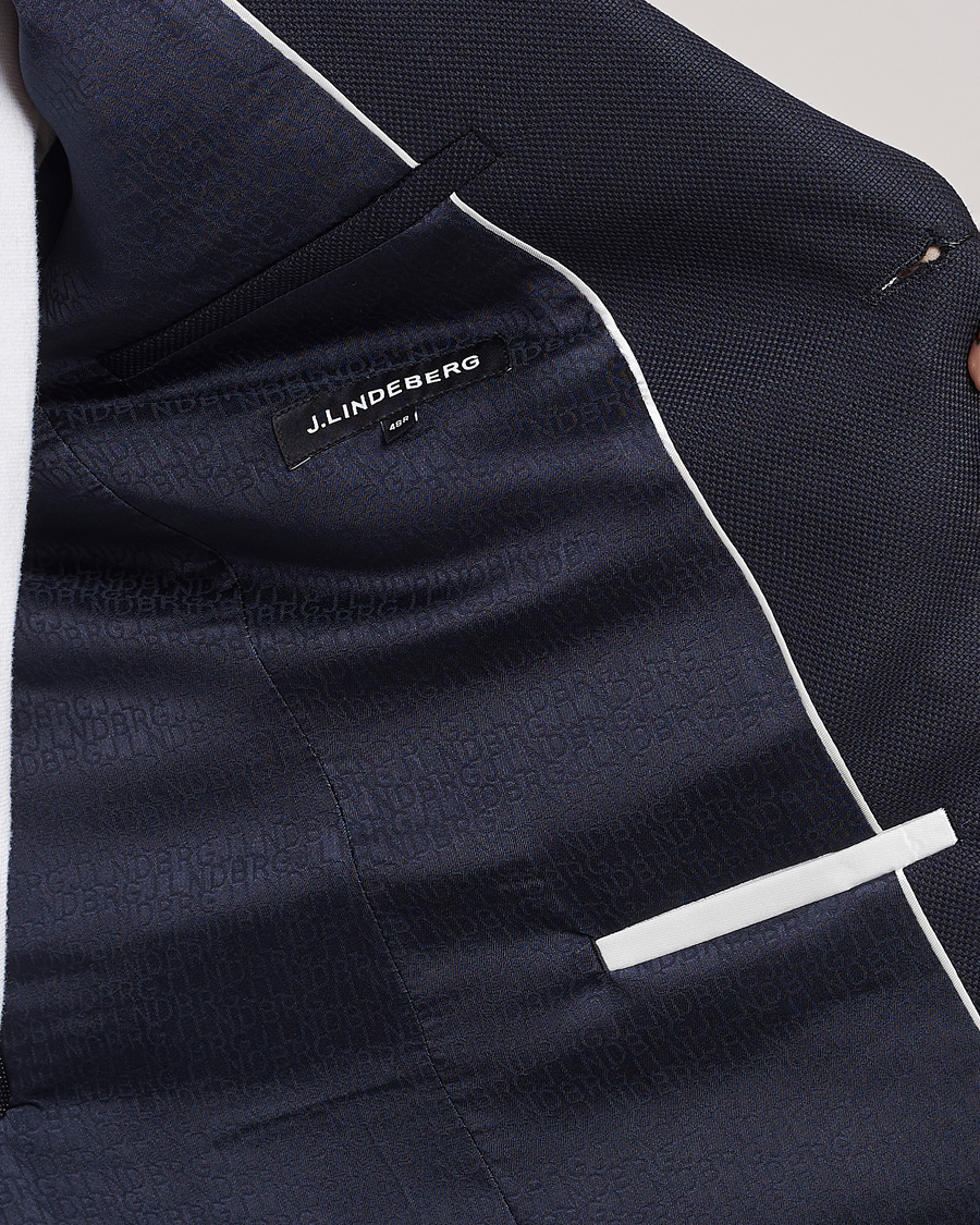 Men | Blazers | J.Lindeberg | Hopper Active Hopsack Blazer Navy