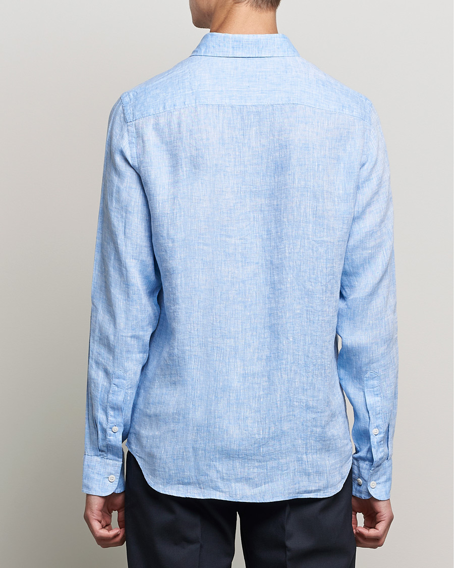 Men | Shirts | J.Lindeberg | Linen Melange Slim Shirt Ultramarine