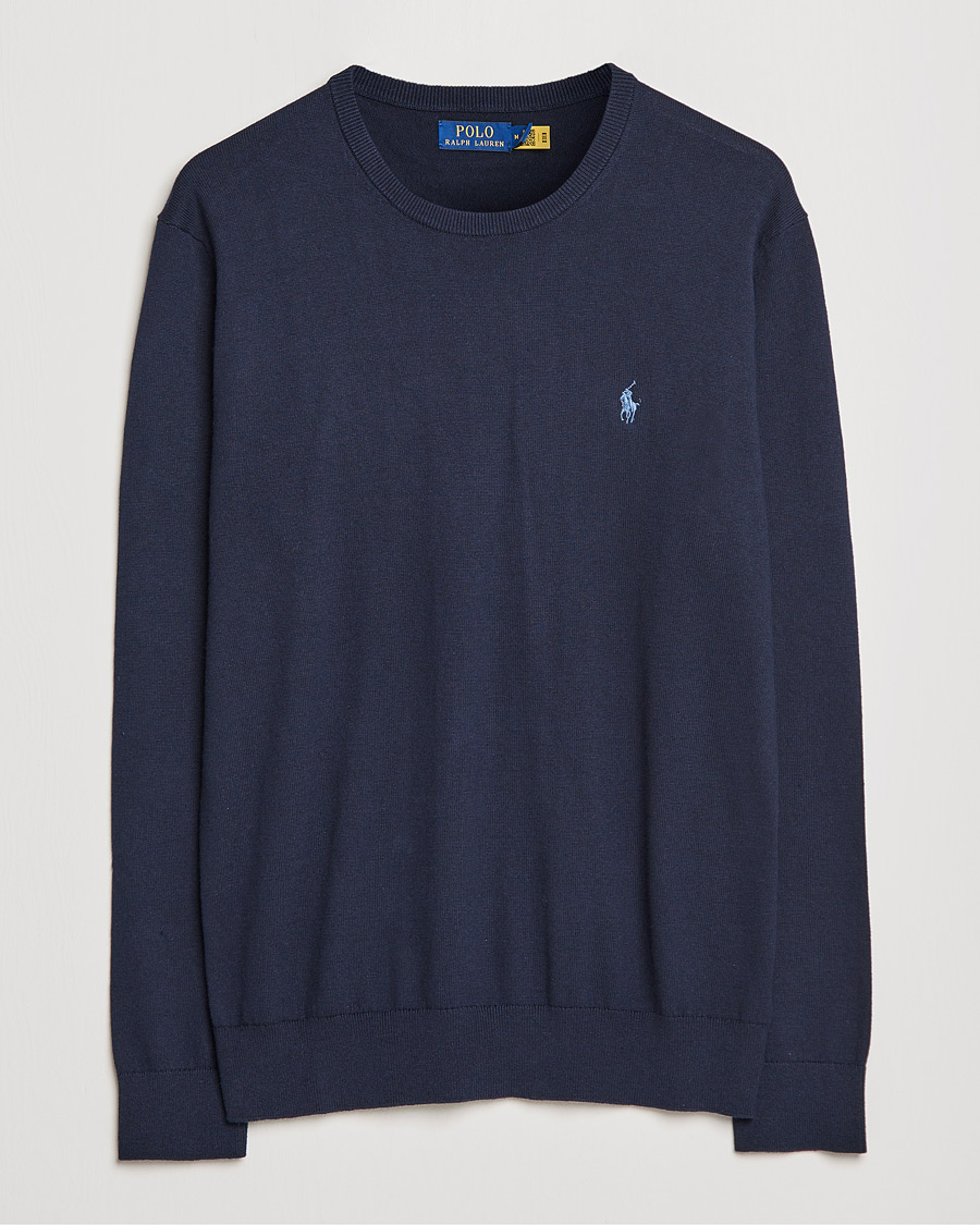 Men | Sweaters & Knitwear | Polo Ralph Lauren | Cotton/Cashmere Crew Neck Pullover Hunter Navy