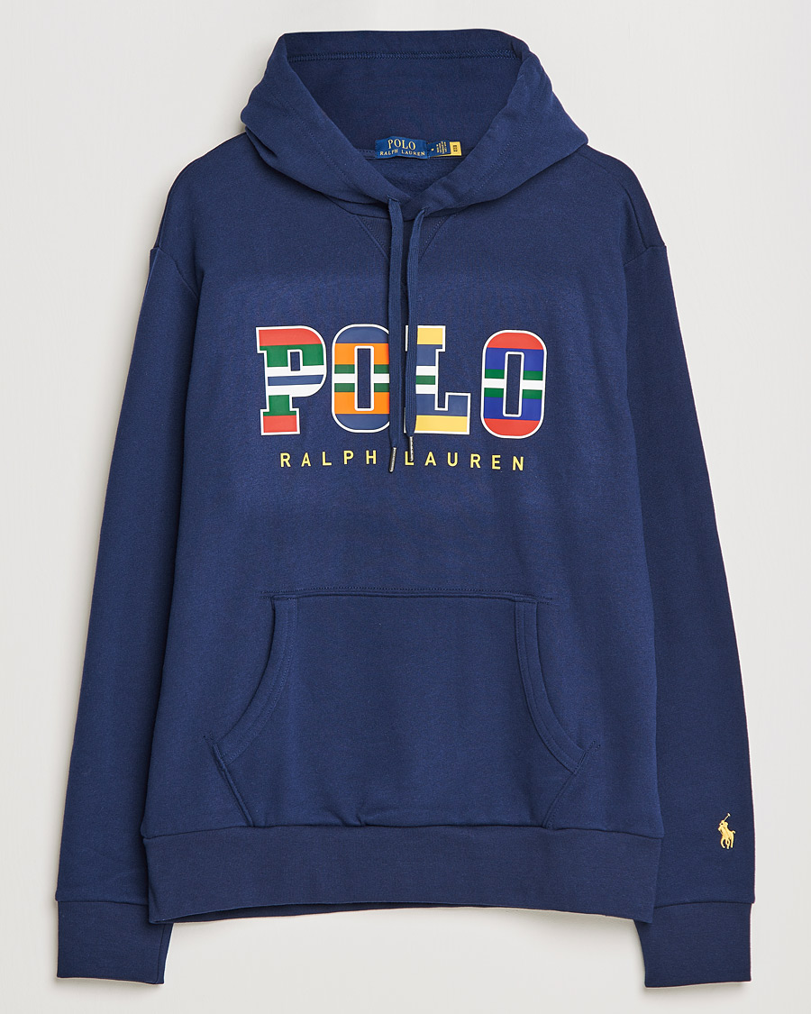 Men | Sweaters & Knitwear | Polo Ralph Lauren | Fleece Retro Logo Hoodie Cruise Navy