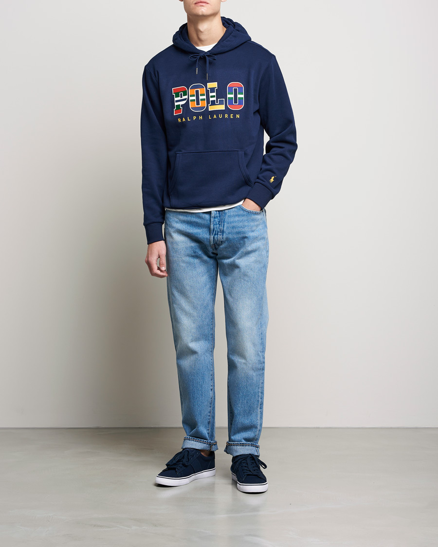 Men | Sweaters & Knitwear | Polo Ralph Lauren | Fleece Retro Logo Hoodie Cruise Navy