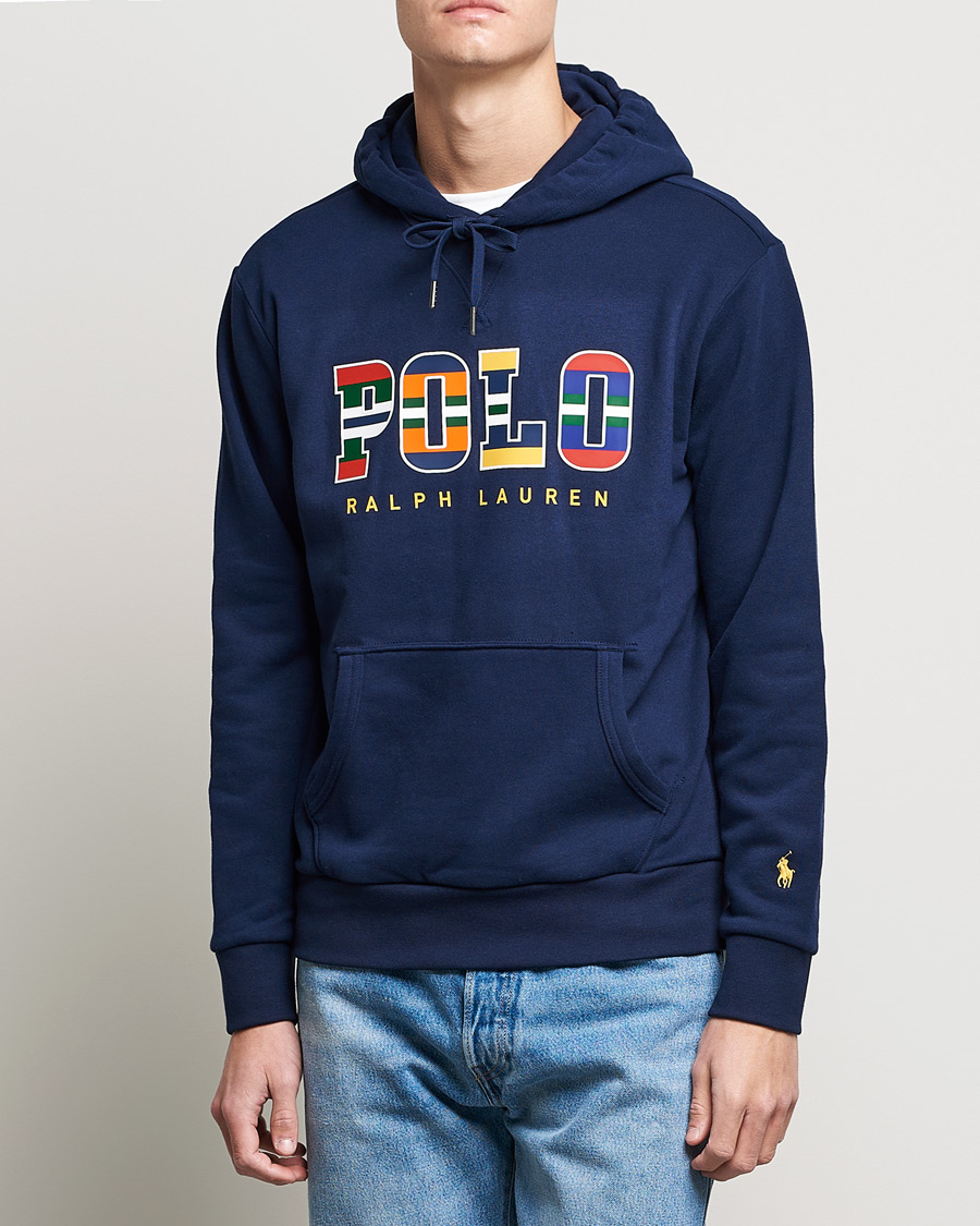 Men | Sweaters & Knitwear | Polo Ralph Lauren | Fleece Retro Logo Hoodie Cruise Navy