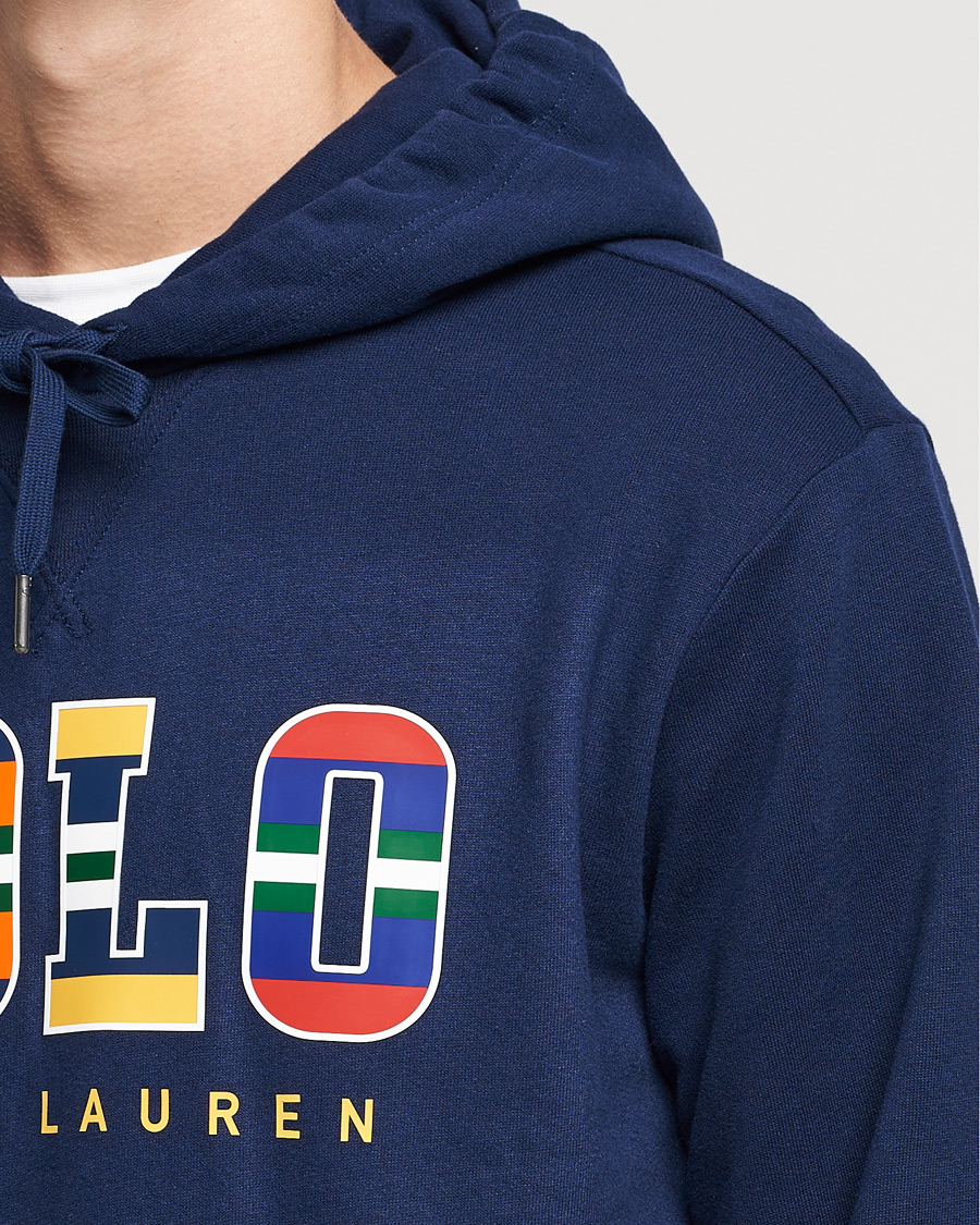 Men | Sweaters & Knitwear | Polo Ralph Lauren | Fleece Retro Logo Hoodie Cruise Navy
