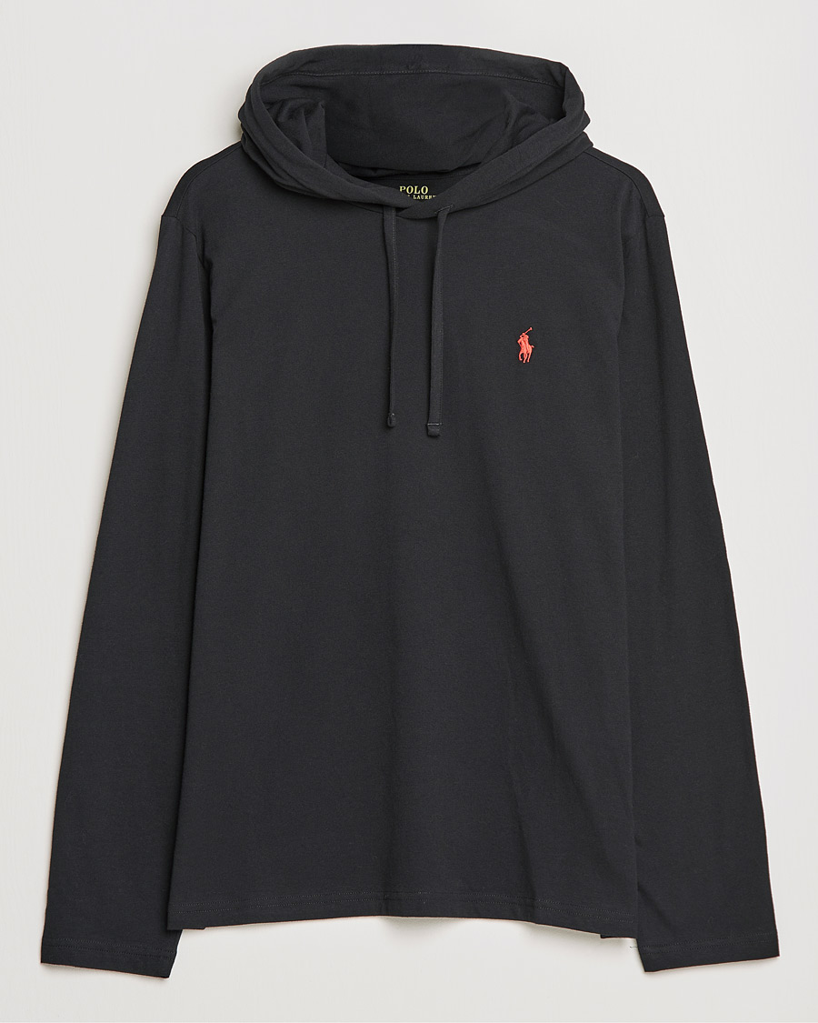Men | Sweaters & Knitwear | Polo Ralph Lauren | Long Sleeve Hooded T-Shirt Polo Black