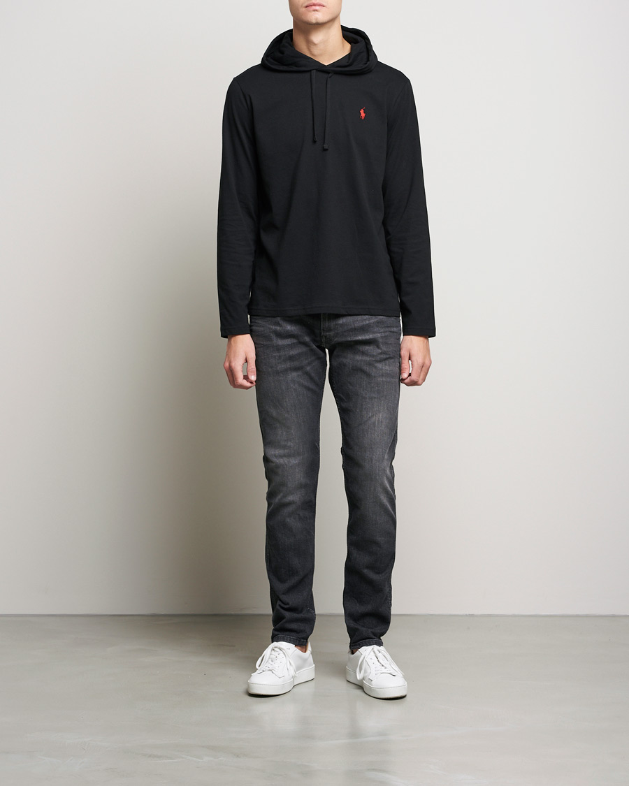 Men | Sweaters & Knitwear | Polo Ralph Lauren | Long Sleeve Hooded T-Shirt Polo Black