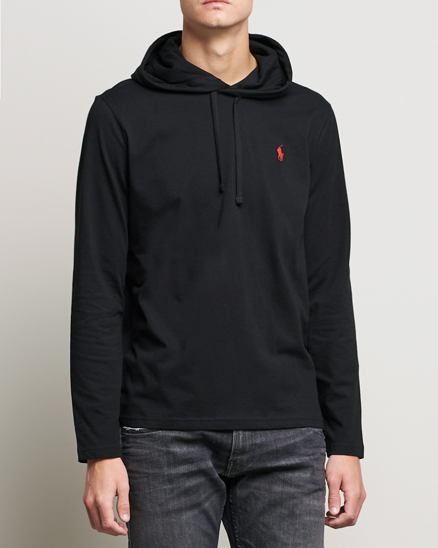 Men | Sweaters & Knitwear | Polo Ralph Lauren | Long Sleeve Hooded T-Shirt Polo Black